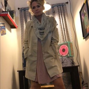 Dress and coat and scarf